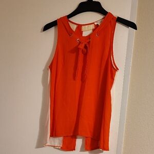 Tie-Neck Orange Sleeveless Camisole by Michael Kors